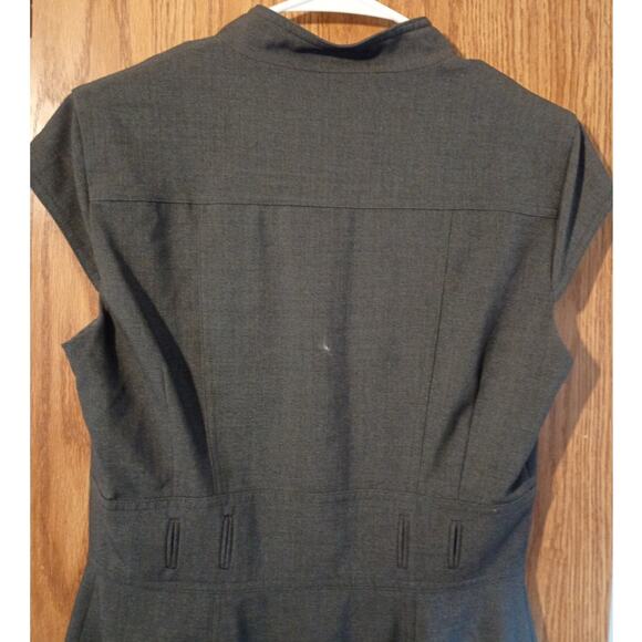 Calvin Klein Gray Cap Sleeve Sheath Dress 6 Tailored Work Office Chic Executive - Picture 10 of 12